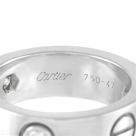 cartier love ring diamond|cartier 750 ring 52833a price.